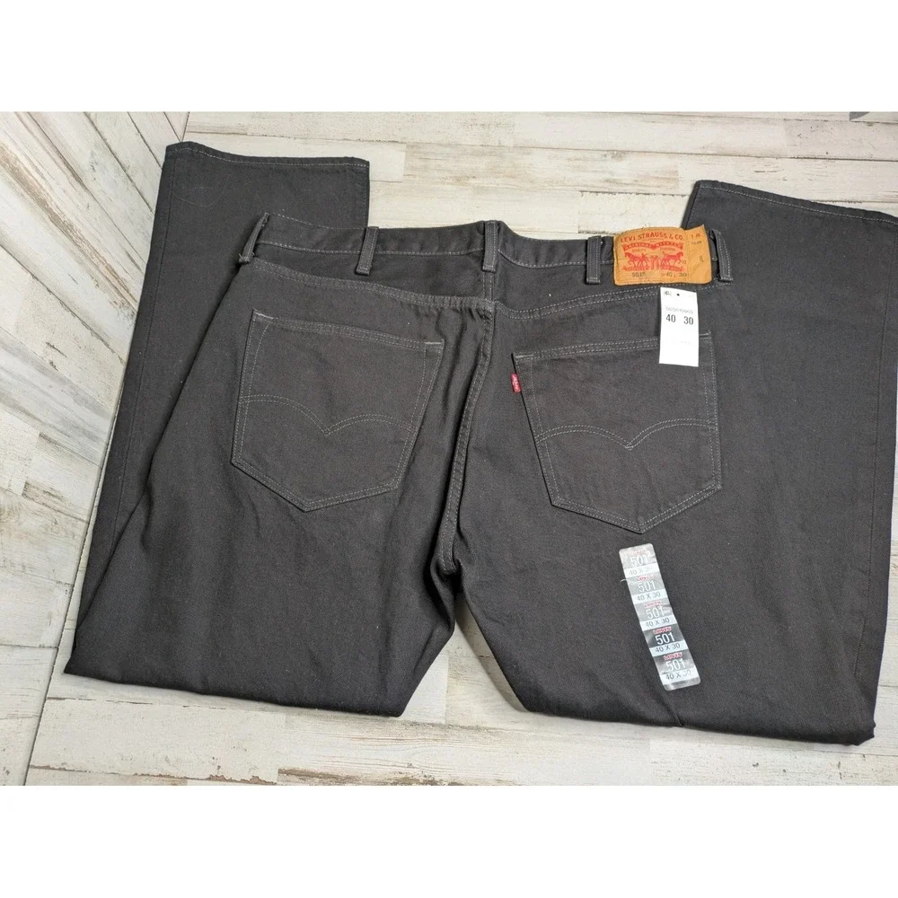 NWT Levi's Men's 501 Original Fit Jean Black 100% Cotton Button Fly